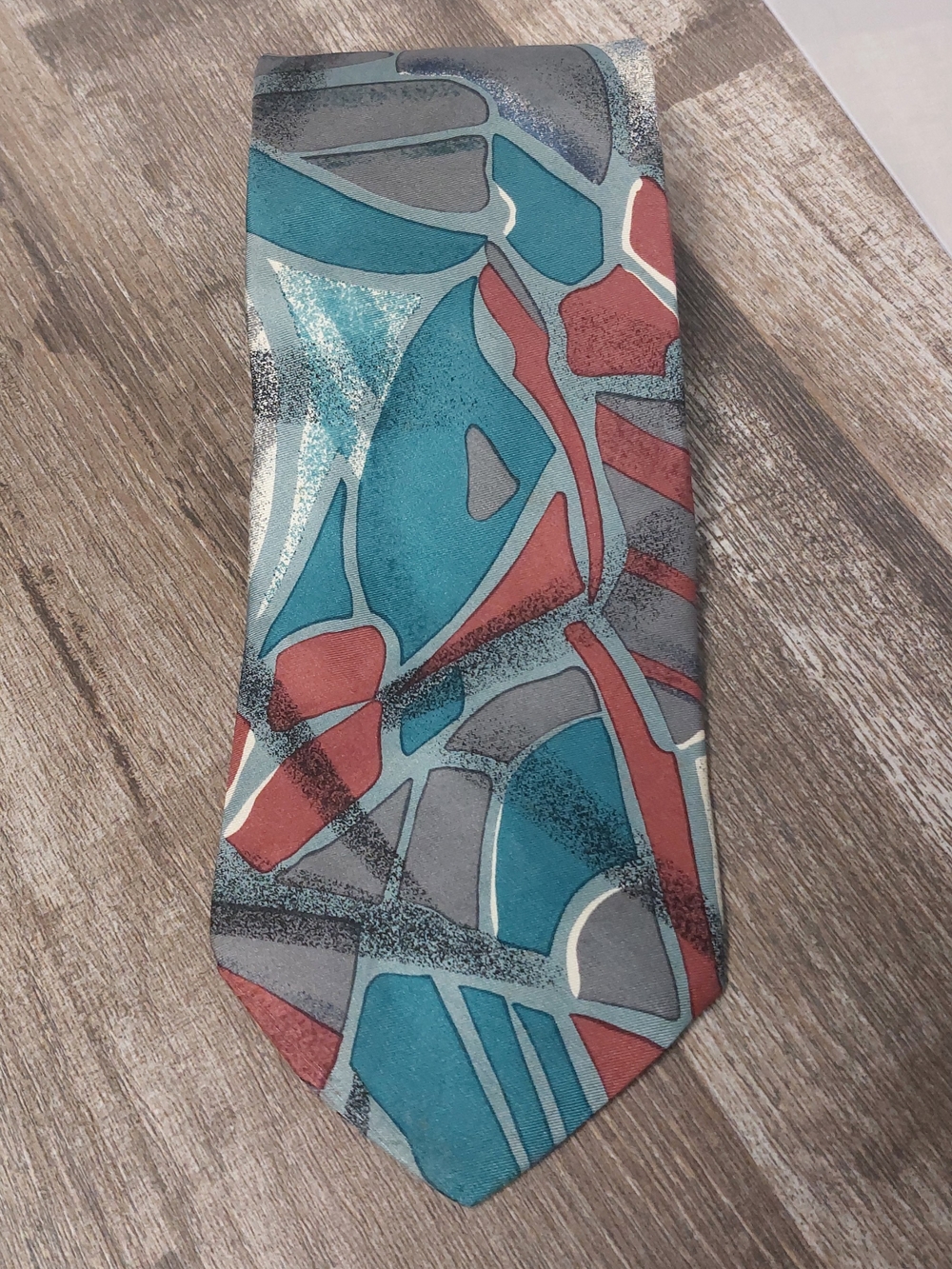 Dior Abstract Teal & Red Men's Tie